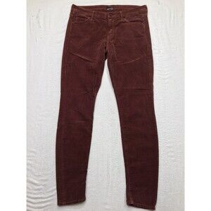 MOTHER  Looker Corduroy Jeans Women 30x28 Cabernet USA Made Skinny Taper